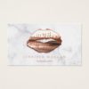 Trendy Marble Rose Gold 3D Lips Makeup Artist Business Card