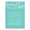 Turquoise String Lights Sweet Sixteen Invitation