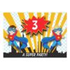 Twins Superhero Birthday | Boys Brown/Sandy Blonde Card