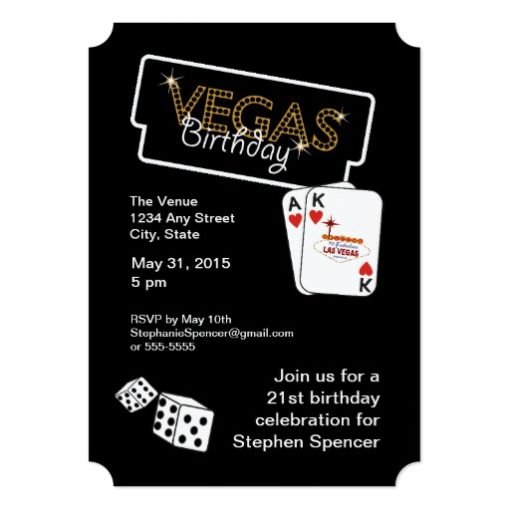 Vegas Lights 21st Birthday Party Invitation - Image 2