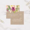 Vibrant Bloom | Rustic Watercolor Floral Kraft Square Business Card