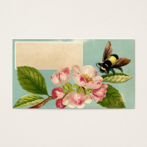 Vintage Bee and Flower Calling Card