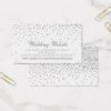 Vintage Glam Silver Confetti Wedding Website Cards