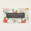 Vintage Hand Drawn Flowers Business Card