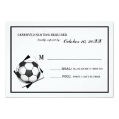 Vintage Soccer Bar Mitzvah Black and White Reply Card