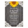 Vintage Sweet 16 Rustic Sunflower Laced Barn Wood Card
