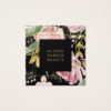Watercolor Blooms | Pink and Gold Floral on Black Square Business Card