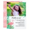 Watercolor Flamingo Photo Birthday Party Card