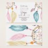 Watercolor dreamcatcher feathers yoga instructor business card