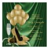 Womans Emerald Green and Gold Birthday Party Card