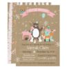Woodland Animals Winter Girls Birthday Invitation