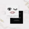 cartoon girly glam face makeup artist square business card