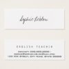 minimalist elegant english teacher mini business card