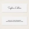 minimalist elegant simple plain white mini business card