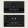 musician black business card with music note