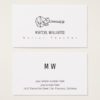 musician white business card with a guitar